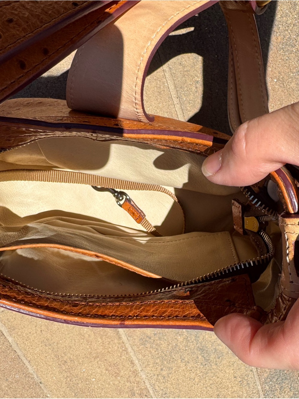 Dooney & Bourke Ostrich-Embossed Leather Shoulder Bag - Picture 10 of 13
